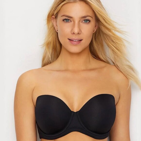 Wacoal Red Carpet Convertible Strapless Full Figure Underwire Bra 32DDD BLACK - Picture 3 of 11